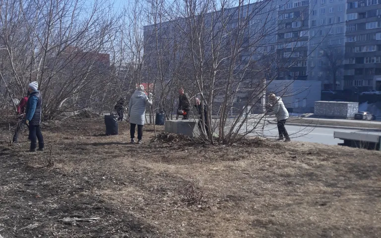 Уборка территории у домов