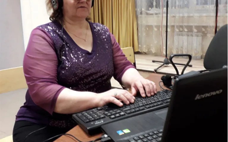 участница конкурса Галина Кочкина, инвалид 1 группы по зрению